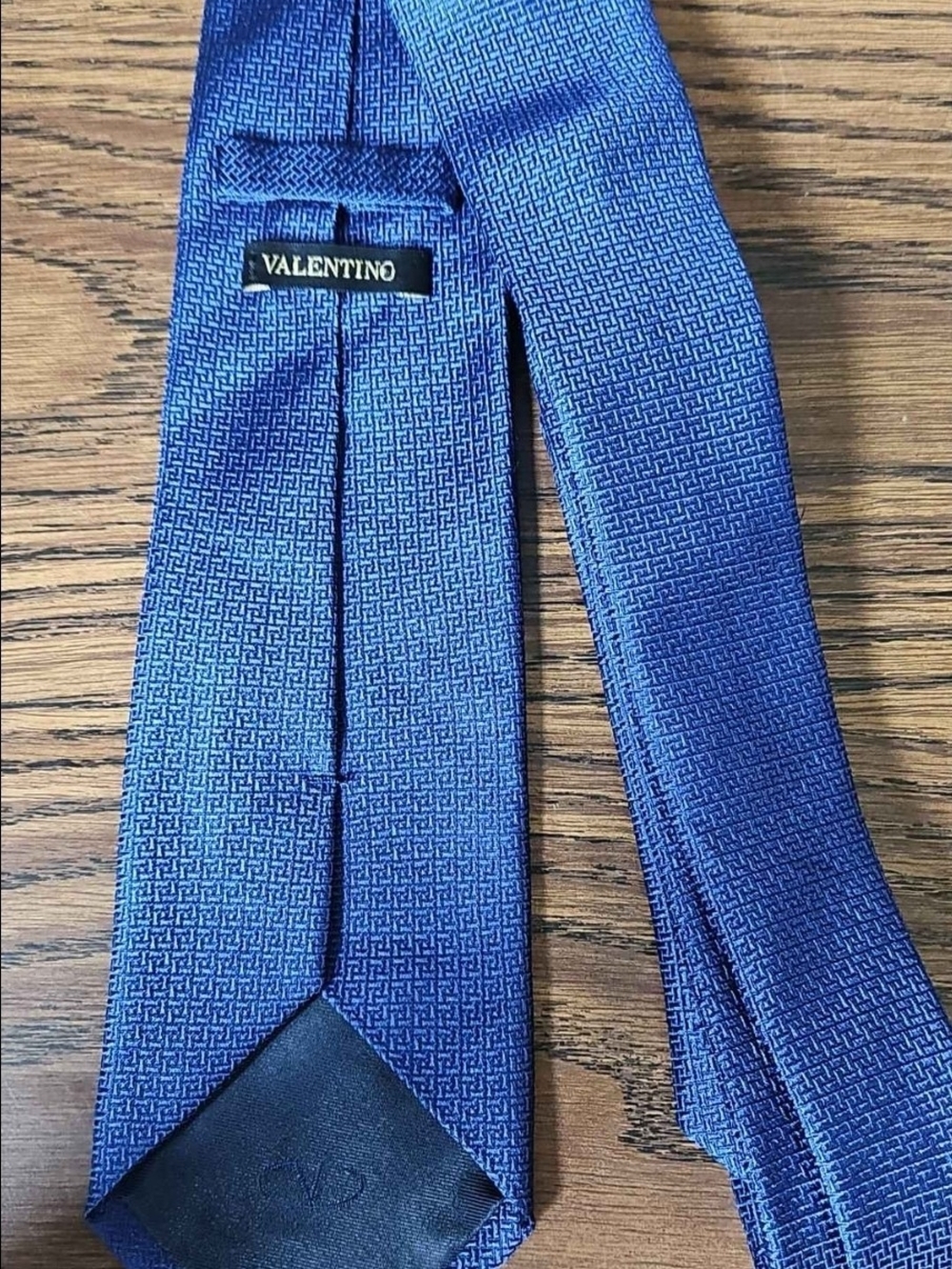 Valentino Blue Textured Silk Tie